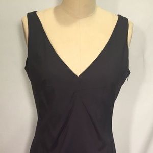 Piazza Sempione navy v-neck sheath dress